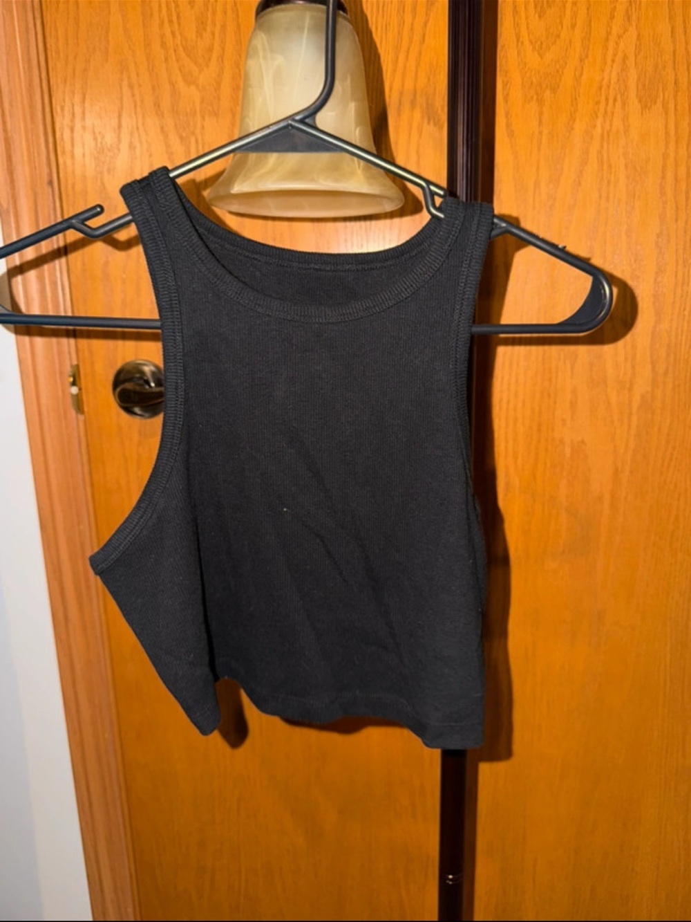 wild fable Black Ribbed Tank Crop Top